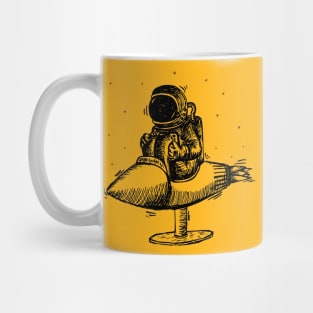 Dream Big Space Astronaut Doodle Drawing Mug